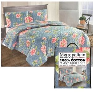 Metropolitan Bamboo 3 Piece Quilt Set - King
